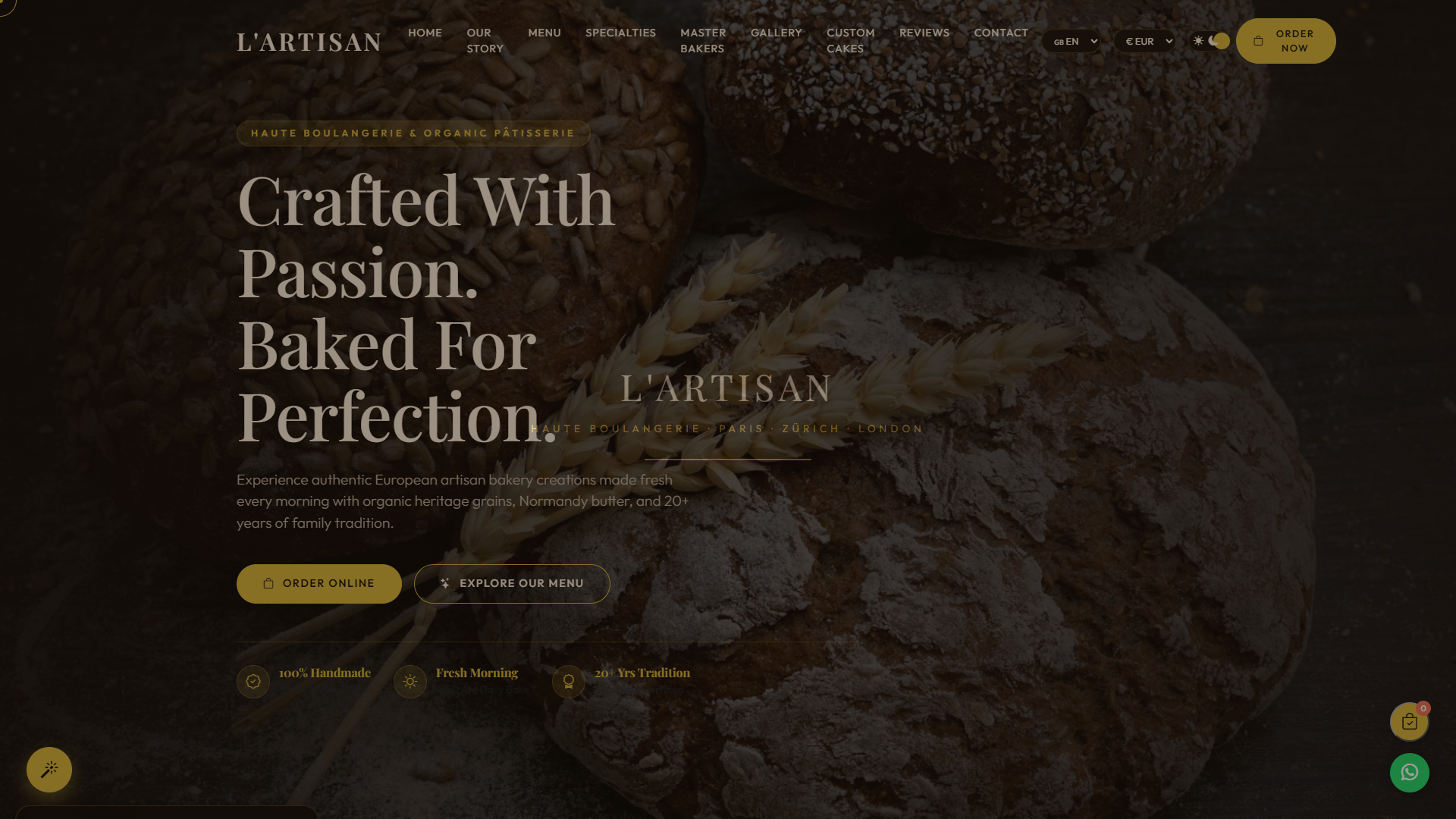 Sweet Craft Cake Atelier — Website Template