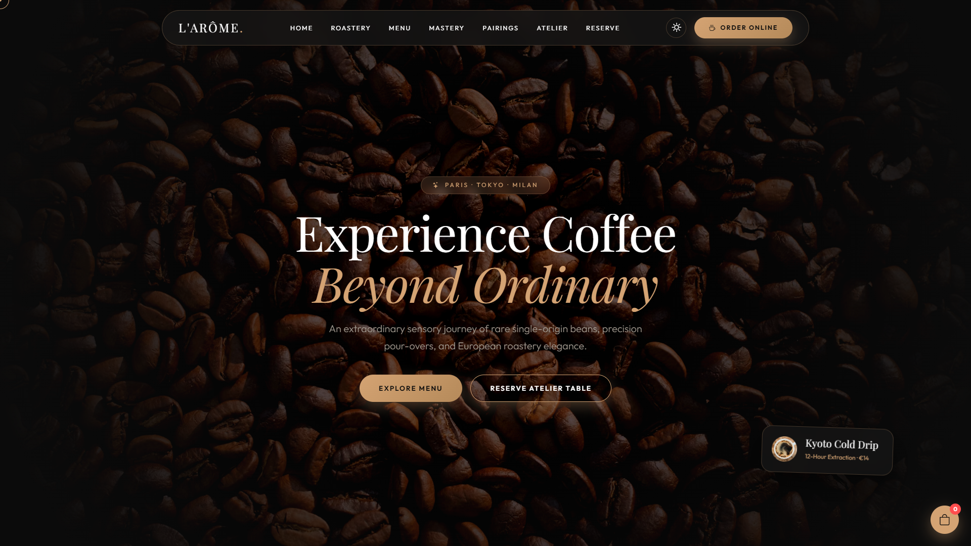 Midnight Brew Specialty Cafe — Website Template