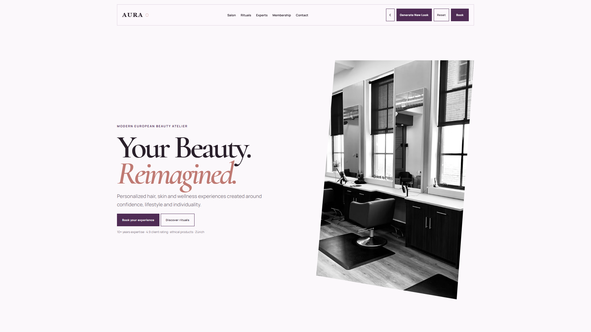 Zenith Wellness & Facial Bar — Website Template